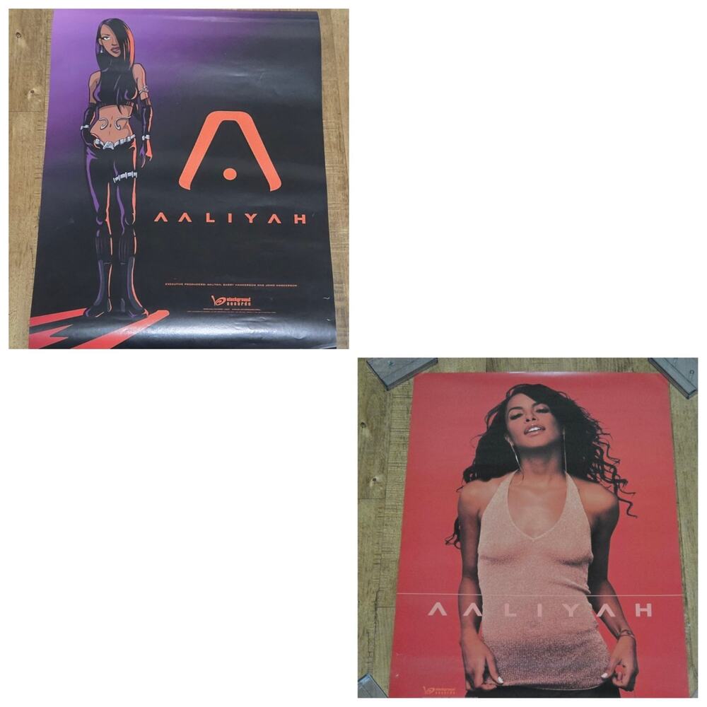 Vtg 2001 Aaliyah Double-sided Promo Poster